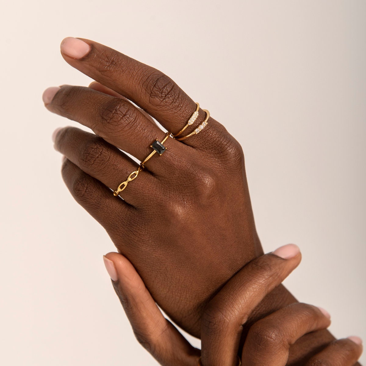 Link Chain Ring, 925 Sterling Silver Linked Chain Ring, Thin