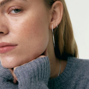 Small hoop earrings huggie hoops earrings hoop earrings Dainty hoops Tiny hoops Thin hoops Minimalist earrings Minimal jewelry image 7