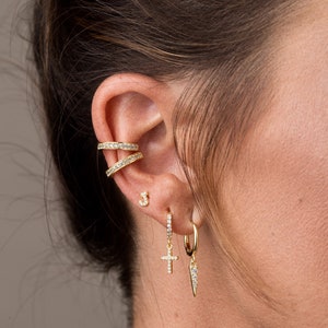 Thin Yard CZ Earrings main image 1