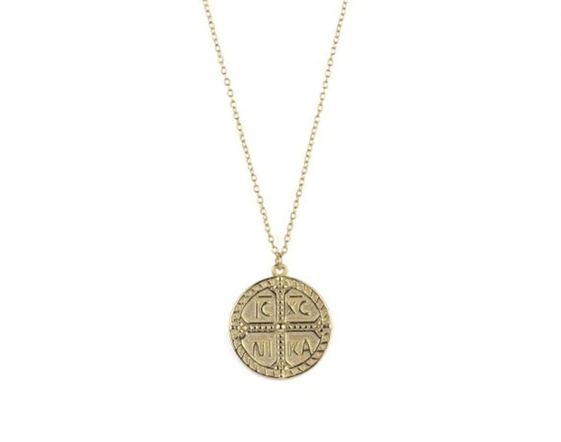 Medallion Necklace Greek Medallion Necklace Medal Necklace - Etsy