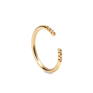 Minimal Ring-open Cz Ring 18k Gold Plated Ring Stacklable - Etsy