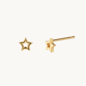 Star Studs - Outline Star Stud Earrings - Tiny Star Earrings - Thin ...