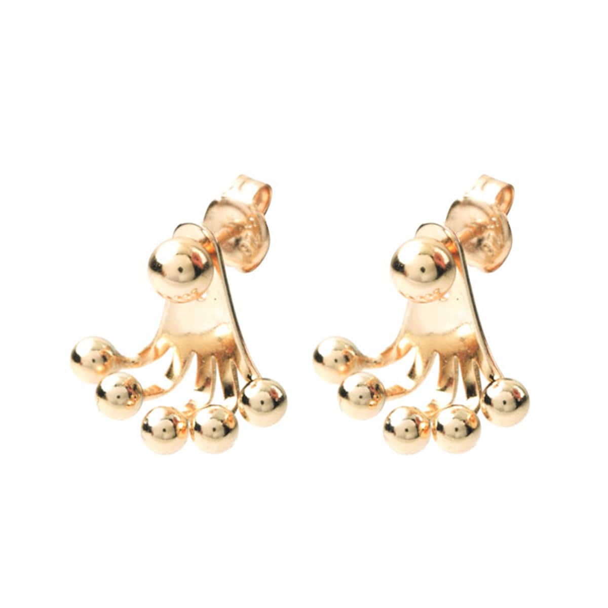 Ear Jacket Minimal Earrings Ballshaped Ear Jacket Earrings Etsy