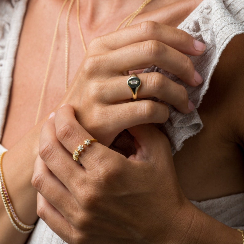 Open cz ring Cz ring Star cz gold ring Gold ring Dainty ring Open ring Star ring Stackable ring Silver ring Minimal ring