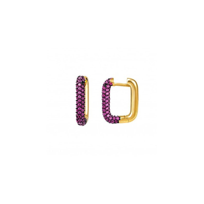 Cz hoops, Gemstone hoop earrings, Gold hoops, Silver hoops, Zirconia hoops, Dainty hoops, Color zirconia, Cz Hoops image 10