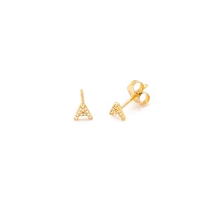Initial cz stud earrings, Minimalist earring, Letter earrings, Initial earrings, Dainty cz earrings, Tiny cz letter earrings, Tiny stud image 4