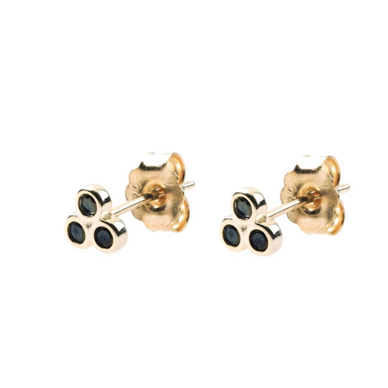 Bella Silver Stud Earrings, White CZ main image 1