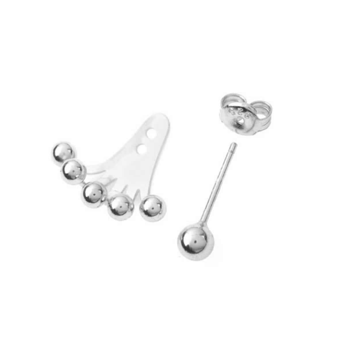 Ear Jacket Minimal Earrings Ballshaped Ear Jacket Earrings Etsy