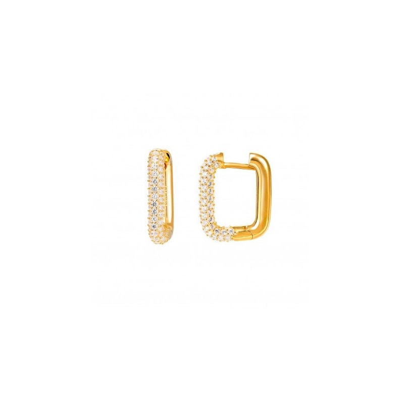 Cz hoops, Gemstone hoop earrings, Gold hoops, Silver hoops, Zirconia hoops, Dainty hoops, Color zirconia, Cz Hoops image 2