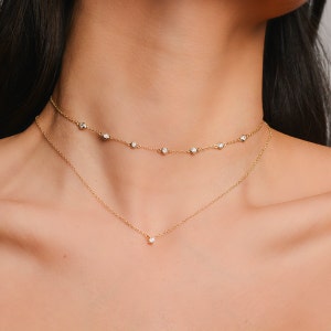Dainty necklace- zircon necklace - Delicate necklace - Minimalist necklace - Dainty Necklace - Dainty Jewelry - Minimalist Jewelry