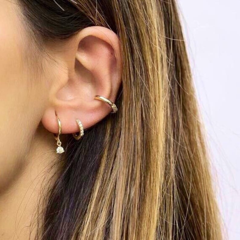 Small hoops earrings-Gold ear cuff ear cuff earrings gold | Etsy