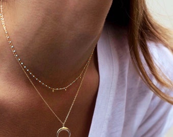 Moon Necklace - Moon gold necklace - Moon silver necklace - Dainty necklace - Minimal necklace - Minimal jewelry - Layering necklace