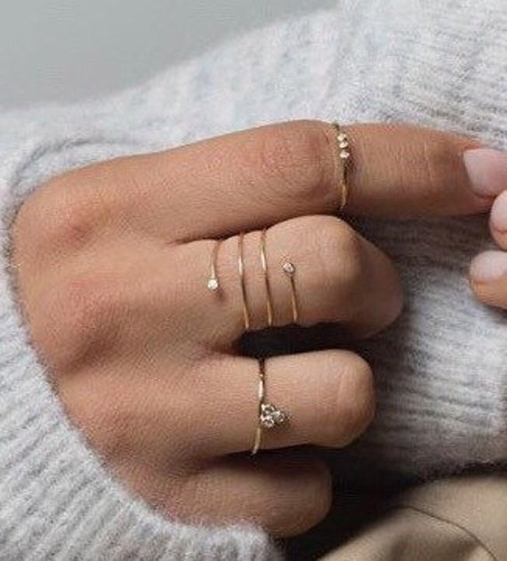 Amazon.com: Missgrace Stackable Dainty Gold Color Boho Rhinestones Rings  Set Festival Bohemian Rings Set Beach and Vacation Summer Jewelry Knuckle  Rings Tribal Accessory for Women and Girls 11 (Style 8) : Clothing,