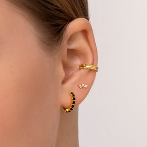 Texture border gold ear cuff - cartilage earring - Dainty ear cuff - Gold ear cuff  - ear wrap-Non pierced ear cuff- silver 925 ear cuff