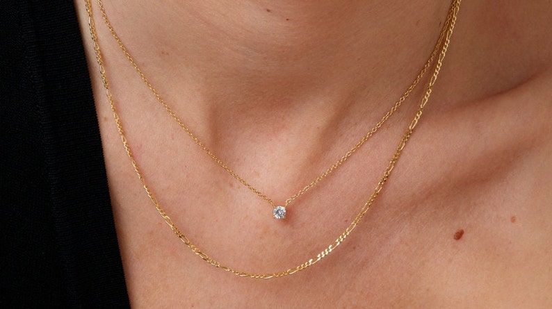 Dainty necklace zircon necklace Delicate necklace Minimalist necklace Dainty Necklace Dainty Jewelry Minimalist Jewelry image 2