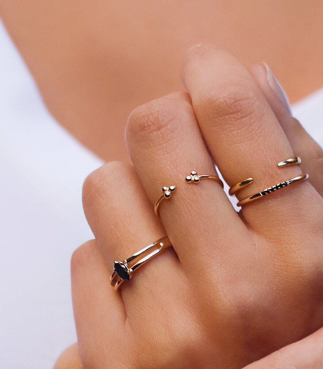 14k Gold Tiny Ring Gemstone Minimals Rings, 14k Minimalist Rings, Gold Rings  14k Women, Dainty Ring, Ring Gold Minimalist - Etsy