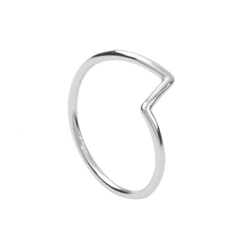 V gold ring Geometry ring Minimalist ring Dainty ring Minimalist jewelry Stackable ring Dainty ring image 4