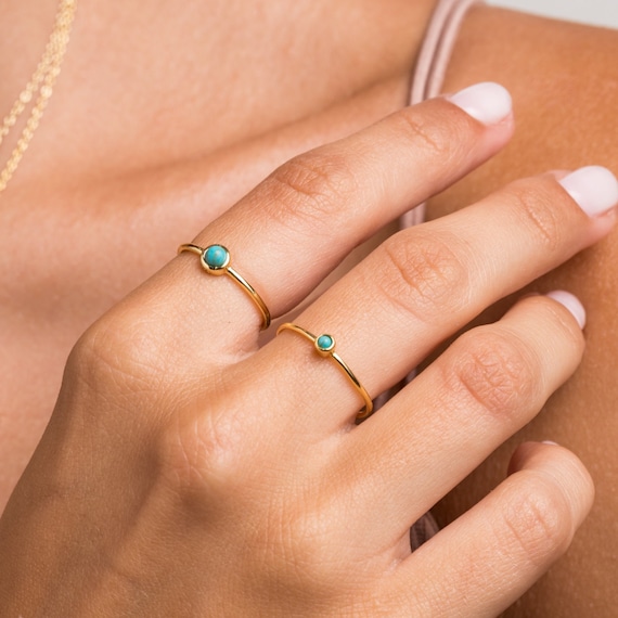 Buy Gold Turquoise Ring, Turquoise Ring, Turquoise Ring Gold, Turquoise  Gold Ring, Dainty Turquoise Ring, Gold Stacking Ring, Minimalist Ring Online  in India - Etsy