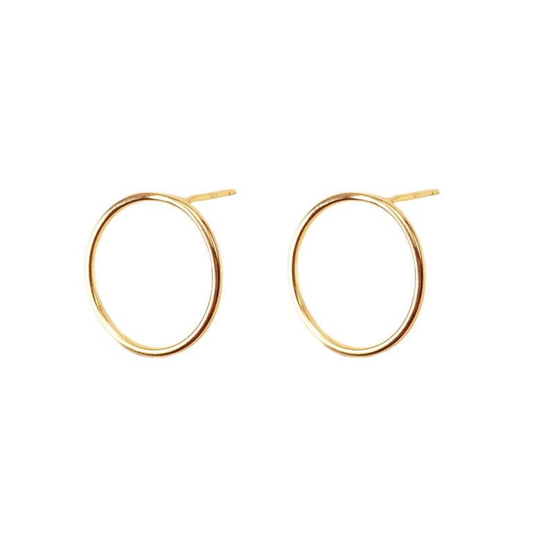 Gold Hoops Studs Gold Post Earrings Hoop Stud Earrings Etsy
