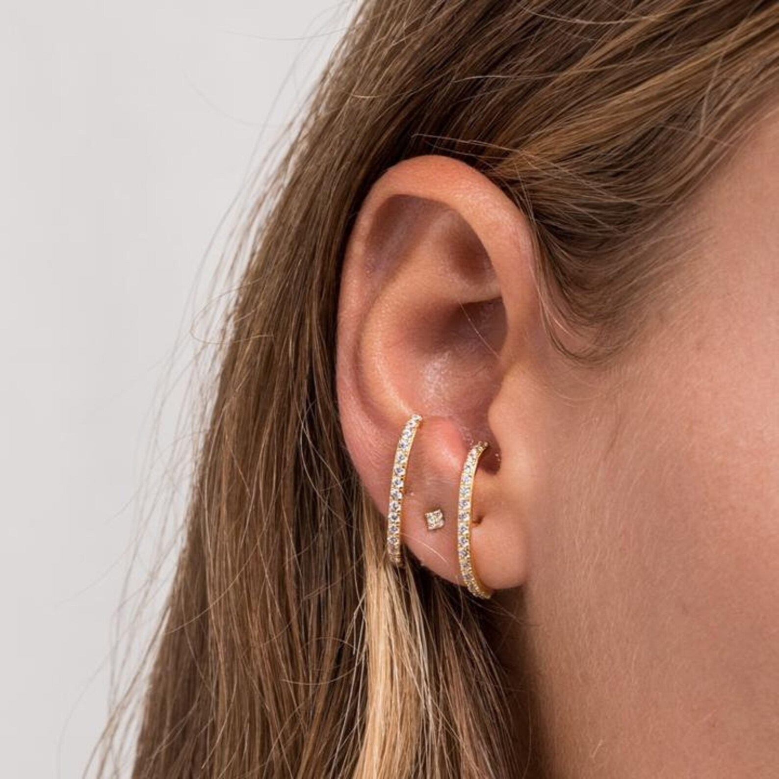 Ear Lobe Cuff Studs Lobe Cuff Earrings Lobe Ear Cz Stud Etsy