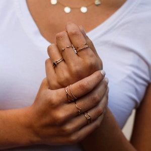 Stacking ring Black stone ring Minimal gold ring Stacking ring Dainty ring Gold ring Silver ring Minimalist jewelry image 5