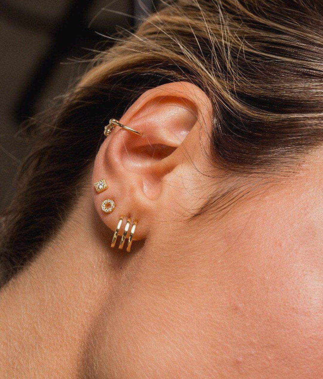 Tiny Cz Studs Cz Gold Earrings Cz Silver Earrings Gold 