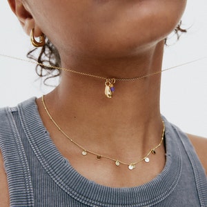 Minimal necklace- Coins necklace -Tiny Coins necklace - Minimalist jewelry- dainty necklace - Minimalist choker - Celebrity necklace