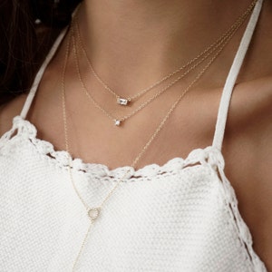 Dainty necklace zircon necklace Delicate necklace Minimalist necklace Dainty Necklace Dainty Jewelry Minimalist Jewelry image 4