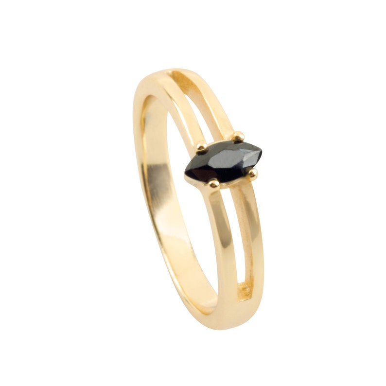 Stacking ring Black stone ring Minimal gold ring Stacking ring Dainty ring Gold ring Silver ring Minimalist jewelry image 3