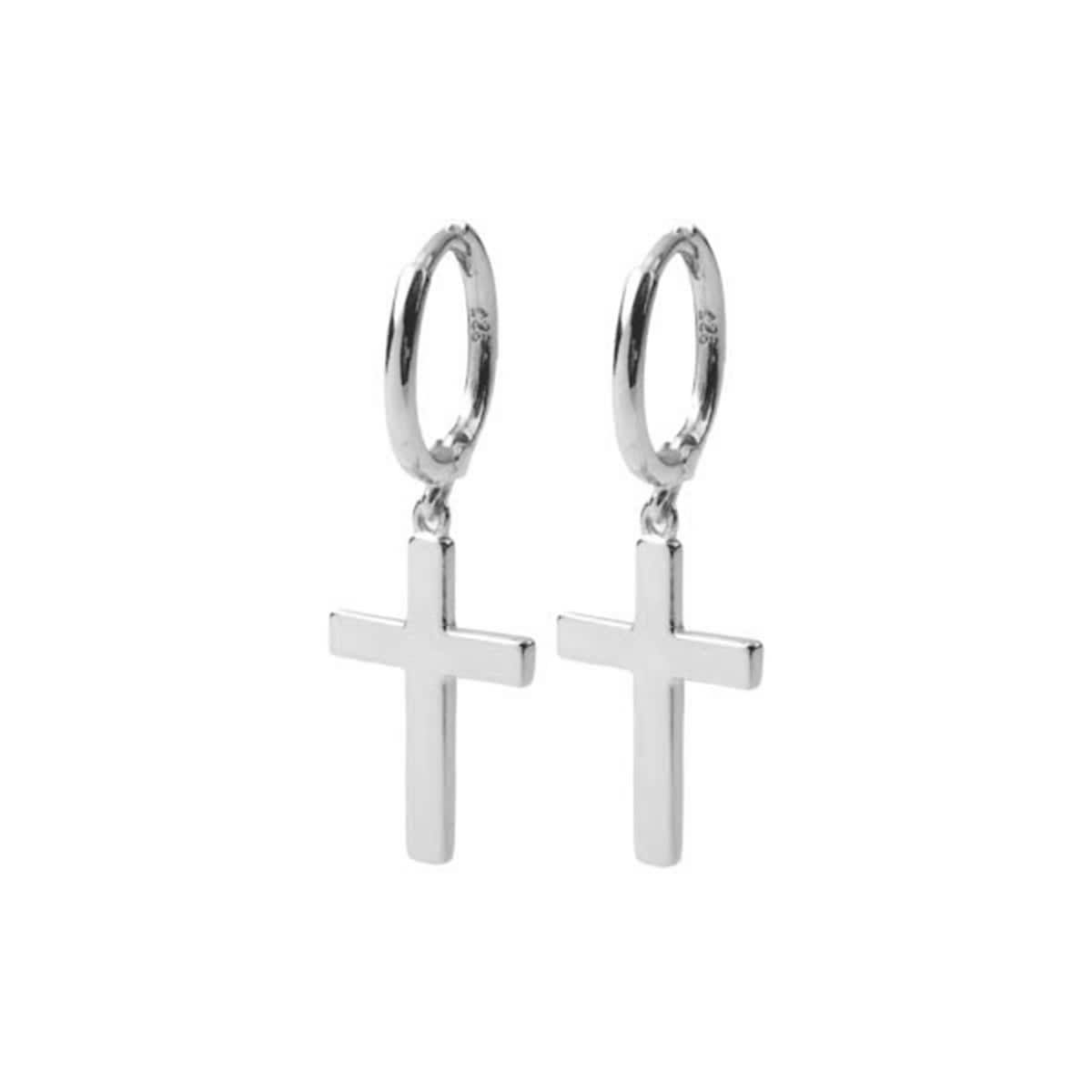 White hotsell cross earrings