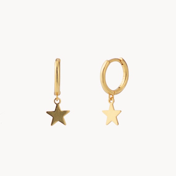 Gold Star Hoop Earrings | Jewellery | Lisa Angel