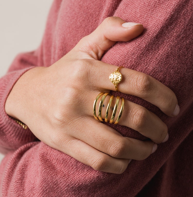 Statement gold ring Minimalist high fashion ring Dainty Etsy