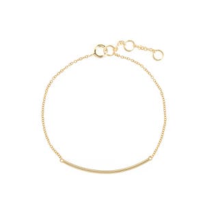 Curve gold bracelet, Tubular gold bracelet, gold bracelet, silver bracelet, minimalist bangle, dainty bracelet, chain bangle, tiny bracelet image 2