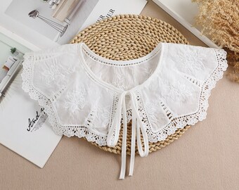 White Fake Lace Collar / Cotton Collar / Removable Fake Collar ...