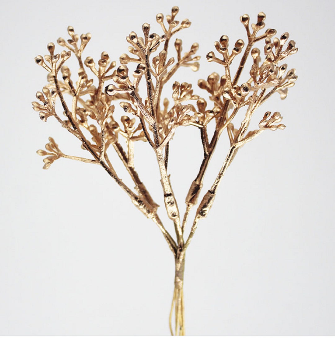 12 Stems / Gold / Artificial Flowers / Artificial Leaves / Etsy UK