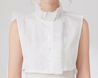 Off White / Cotton Fake Collar, Attached Fake Collar, Removable Fake Collar, Detachable Collar, False Collar B696(K)