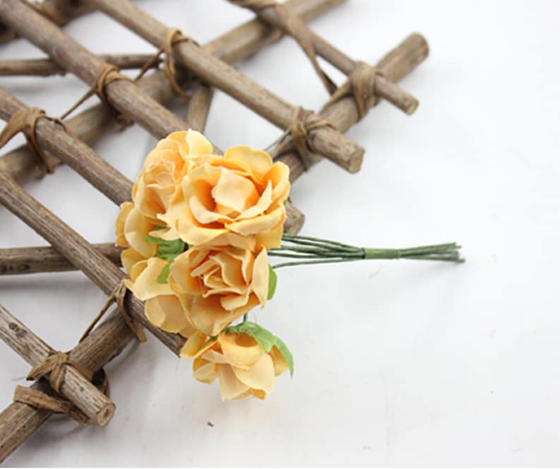 30 Pcs / 2.5cm / Mini Artificial Flowers Silk Rose with Stem Etsy