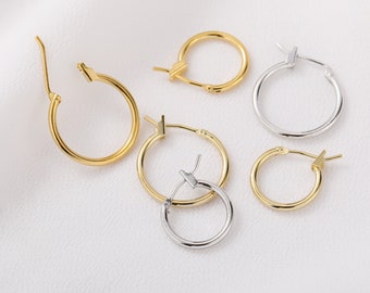 10 pcs / 14K, 18K / Gold Plated Earrings Hoop, Gold Jewellery Making Findings, DIY Earrings Accessories EK63