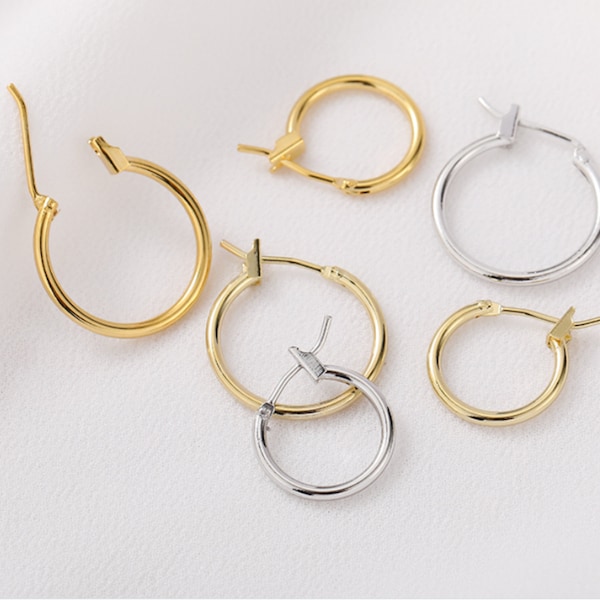 10 pcs / 14K, 18K / Gold Plated Earrings Hoop, Gold Jewellery Making Findings, DIY Earrings Accessories EK63