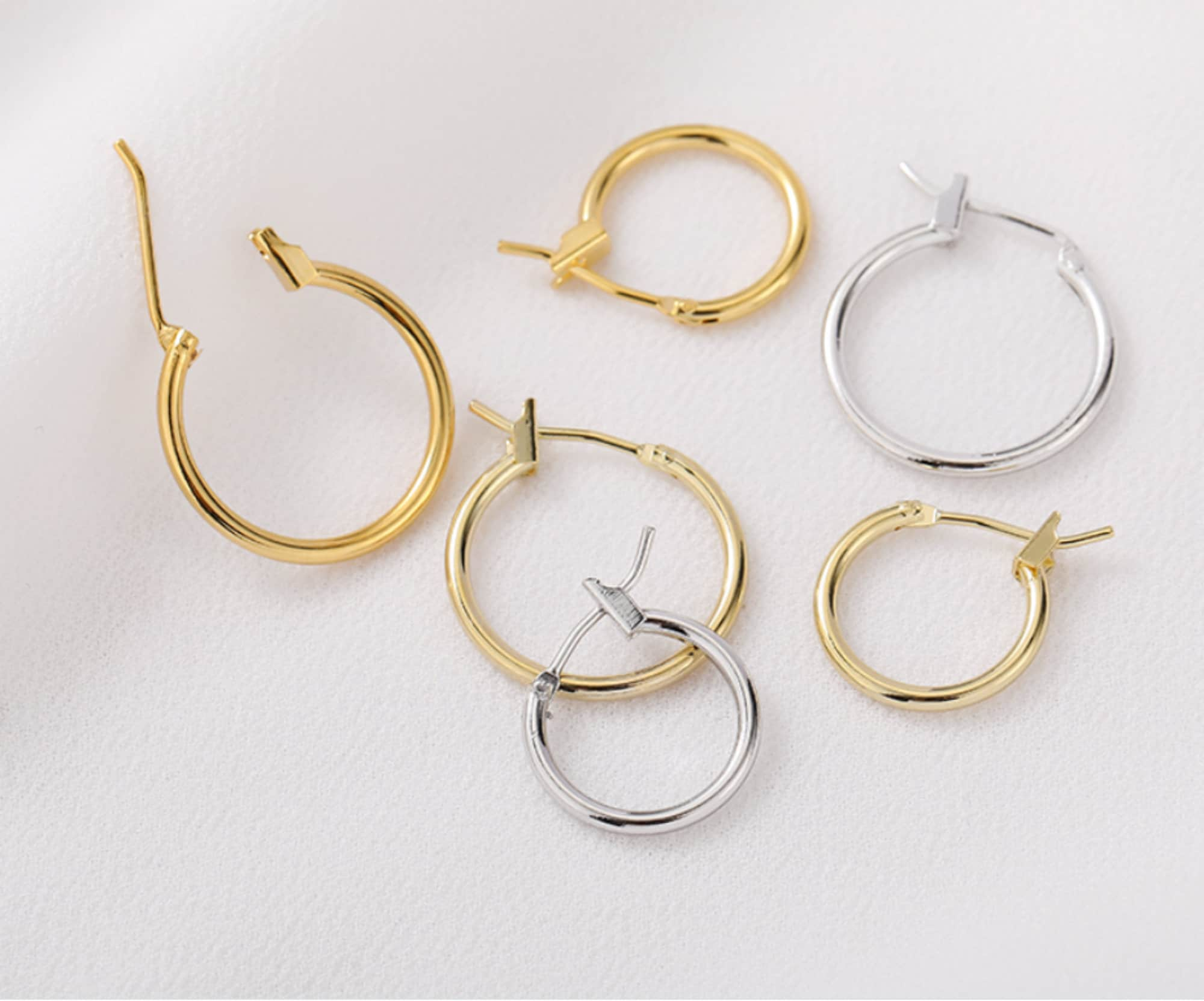 Oubaka 80pcs Beading Hoop Earrings for Jewelry Making,Round Beading Hoop Earrings Bulk Jewelry Making Supplies Jewelry Finding, Gold