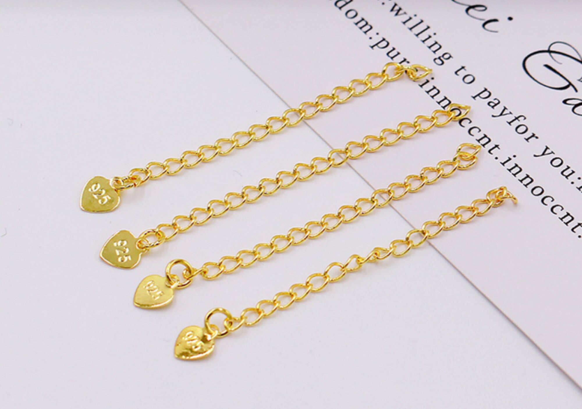 2 Pcs / Gold Plated Bracelet Extension Without Clasp Silver Etsy