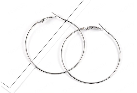 Beading Hoop Earrings Finding, 60PCS Earring Making Hoops Open Round  Earring Hoops for Jewelry Making DIY Craft Supplies(25MM/35MM)