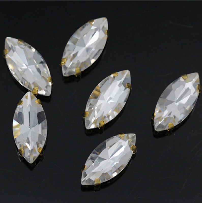 20 Pcs / 10mm 15mm / Sew on Gold Base Crystal Horse Eye Etsy UK