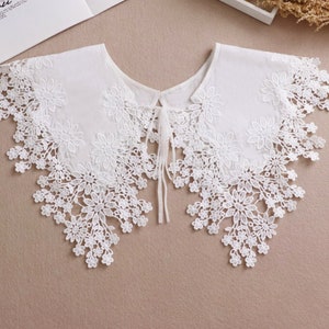 White Fake Lace Collar / Cotton Collar / Removable Fake Collar / Detachable Collar / False Collar / B32(K-small)