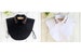 White / Black / Embroidery Fake Collar / Cotton Half Fake Pointed Collar / Half Shirt Collar with Crystal / Removable Fake Collar B50(E) 