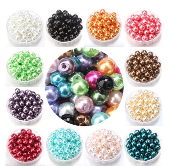 300 Pcs / 8mm / Round Pearl Glass Beads, Pearl Beads, Wedding Vine Decor, Jewellery  Making, Flower Bead Sprays, Crafts, DIY GB044 