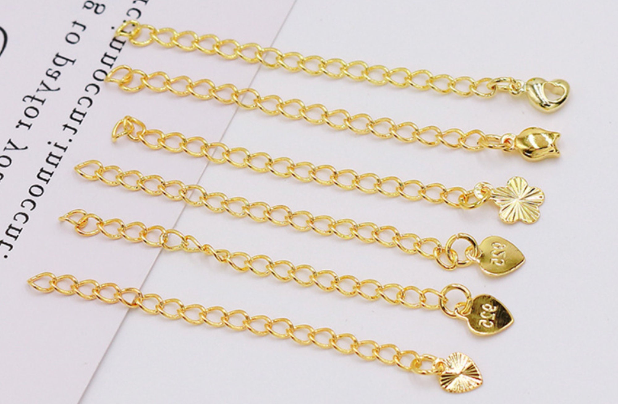 2 Pcs / Gold Plated Bracelet Extension Without Clasp Silver Etsy