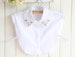 White Colour Rhinestone Fake Collar / Cotton Crystal Half Fake Pointed Collar / Half Shirt Collar / Removable Fake Collar B120(E) 