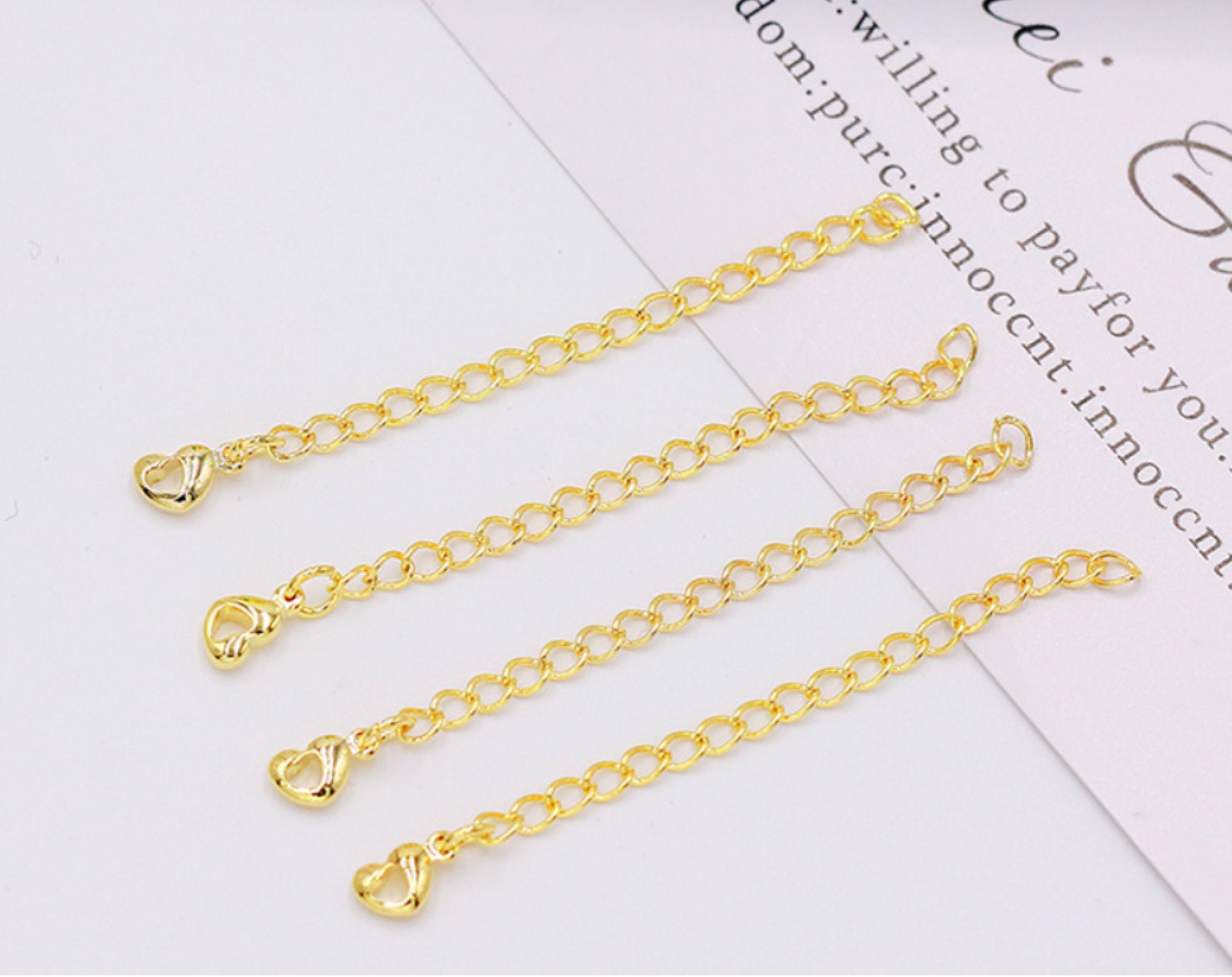 2 pcs x 18K Bracelet Extension without Clasp Silver Gold Etsy