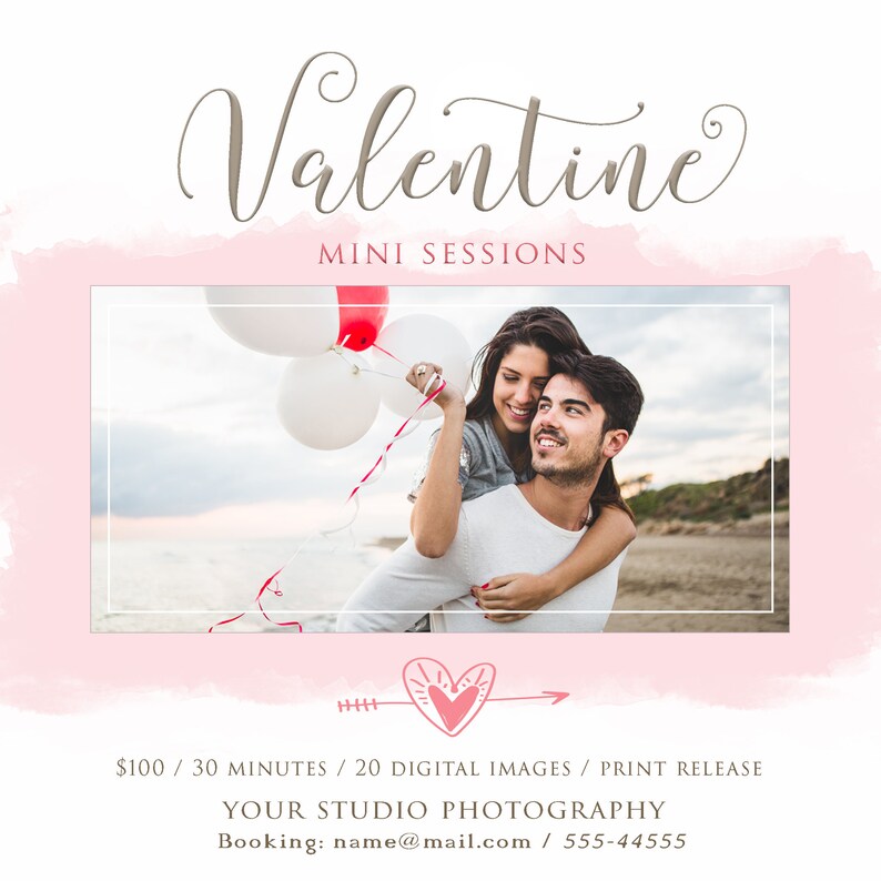 Valentine Mini Session Template, Valentine's Day Photography Marketing ...